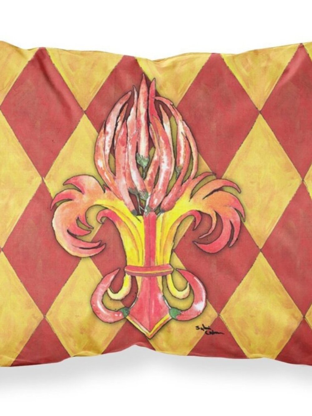PILLOWCASE Peppers Fleur de lis Fabric Standard